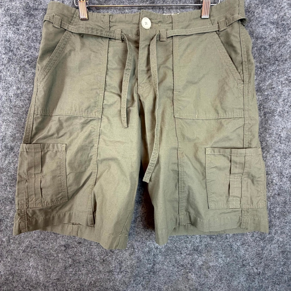 Lee Cargo Shorts Women 12 Olive Green Utility Hike Belted Gorpcore Stretch